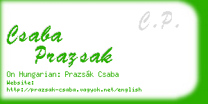 csaba prazsak business card