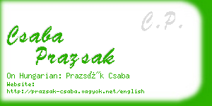 csaba prazsak business card